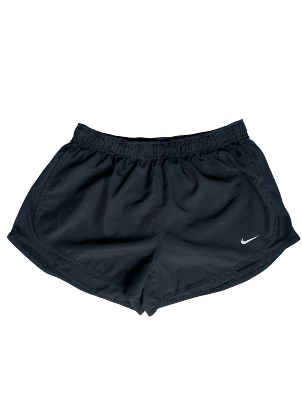 Nike size large women's brief lined black running shorts